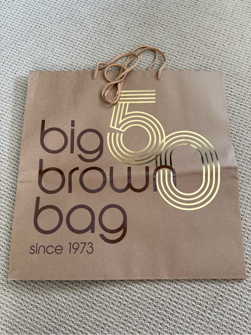 Bloomingdale’s Limited Edition Brown Shopping Bag, X- Large size ( 18x 18)